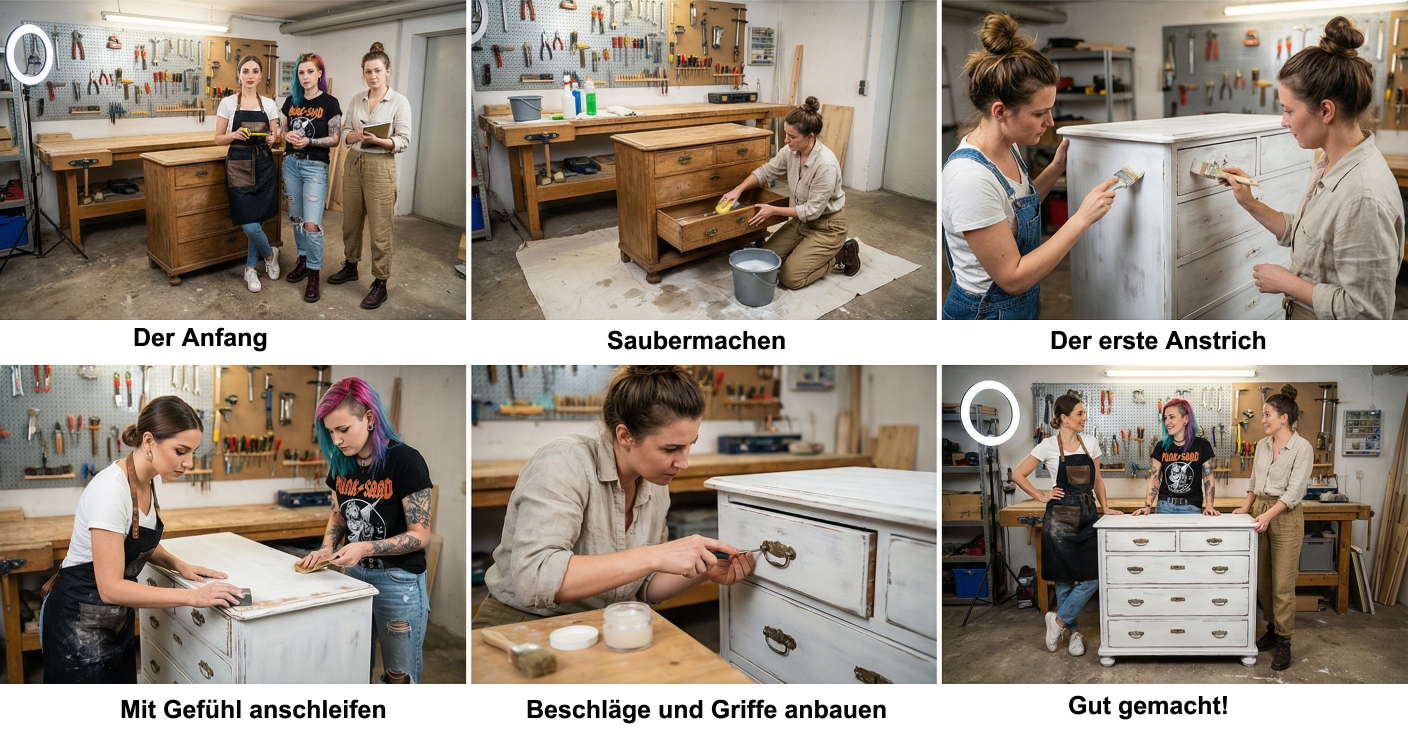 Upcycling: Kommode mit Kreidefarbe im Shabby-Chic-Stil gestalten